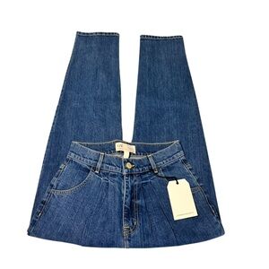 Current/Elliott The Arroyo Pleated Blue Denim Jeans | Sz 26 | NWT